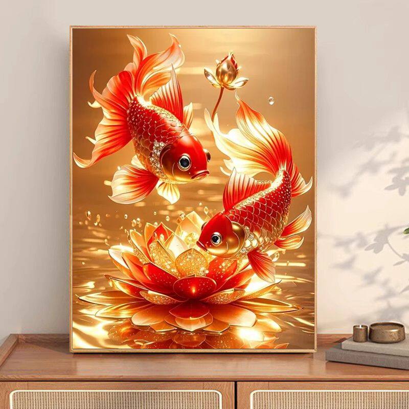 锦鲤跃龙门2026年新款钻石画手工贴钻画考研生日礼物diy成人满钻,淘宝优惠券,粉丝福利购,淘宝优惠卷