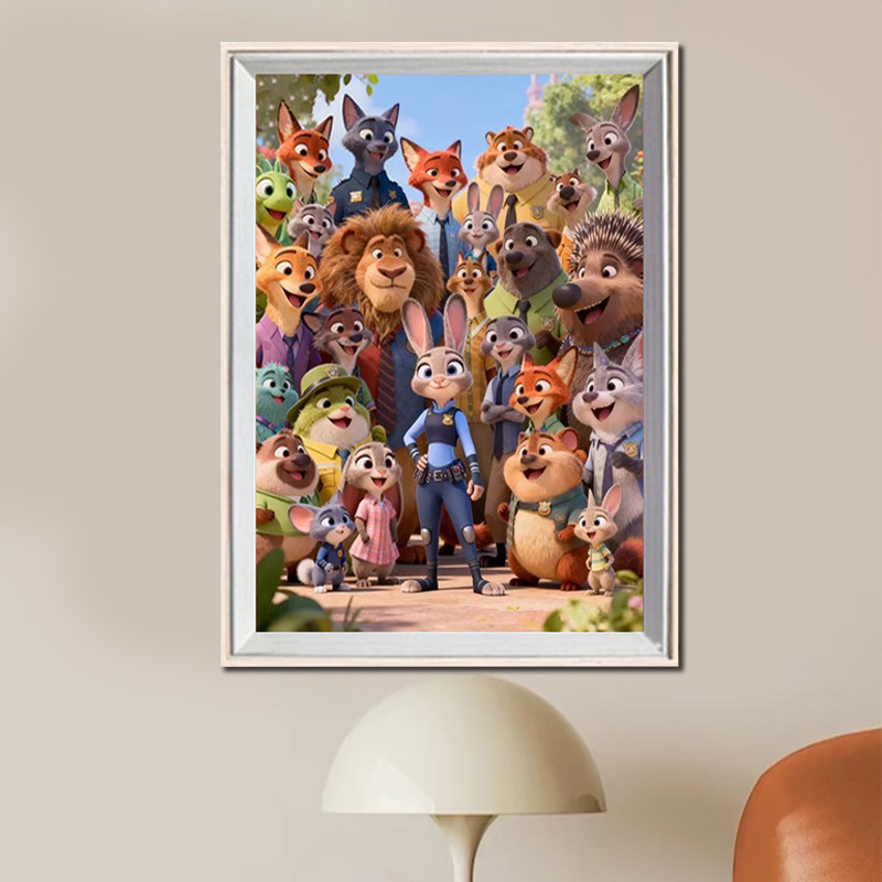 疯狂动物城全家福 钻石画满钻2025新款贴画卡通动漫手工diy粘贴闪,淘宝优惠券,粉丝福利购,淘宝优惠卷