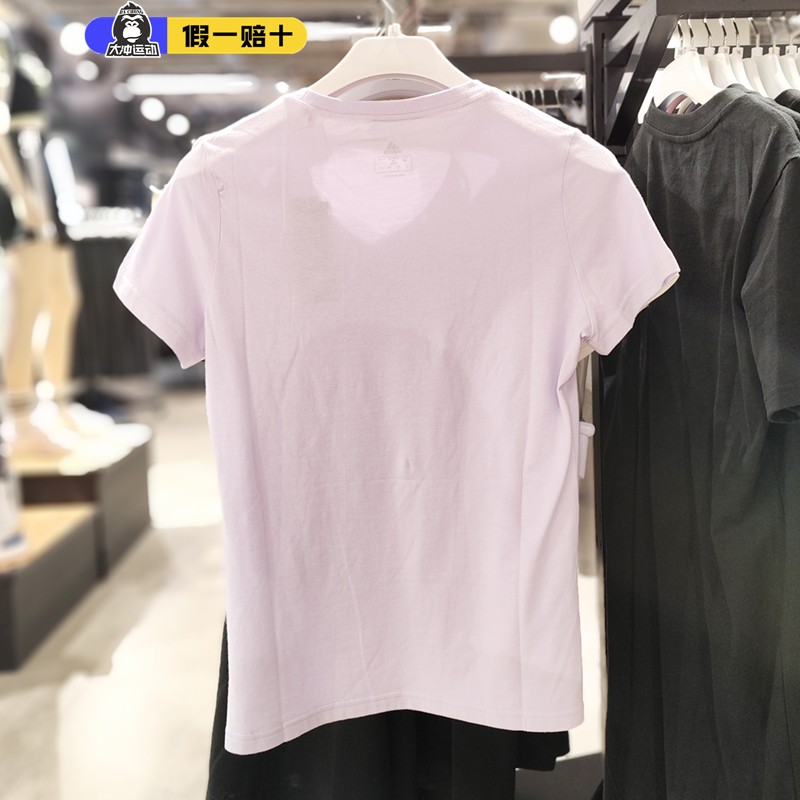 Adidas/阿迪达斯2023夏季女子新款运动型圆领纯棉短袖T恤 FQ3240 - 图0