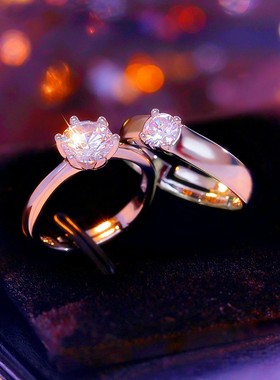 婚礼仪式一克拉婚戒女情侣戒指