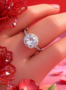 婚礼求婚仿真钻戒超大活口可调节