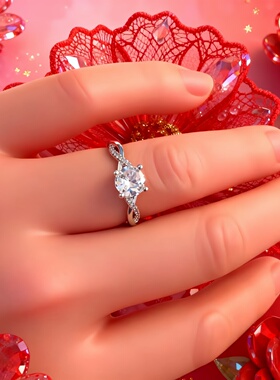 轻奢情侣可调节仿真钻戒一对