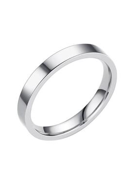 戒指男女小众设计潮冷淡风简约钛钢素圈食指指环尾戒情侣对戒