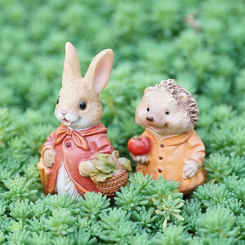 田园可爱动物小兔子盆景摆件创意微景观花盆多肉盆栽装饰品 - 图1