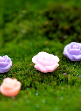 微景观仿真塑料小花朵装饰道具树脂玫瑰花小饰品创意盆栽diy摆件