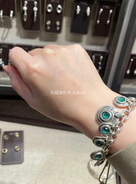 绝版国/现 西班牙潮牌UNOde50奢华绿水晶手链项链复古手工做旧