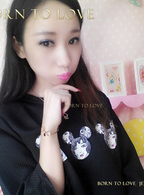 哆啦a梦女钛钢手链蓝胖子