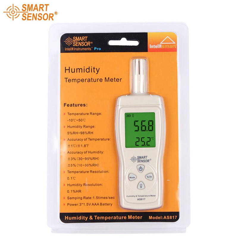 希玛湿度计检测仪AS817高精度工业级温湿度计手持式AS837温度表 - 图3