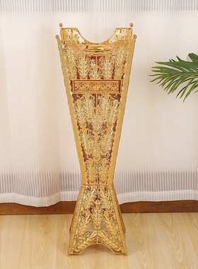 欧式教堂香炉香薰台镀金铁艺摆件