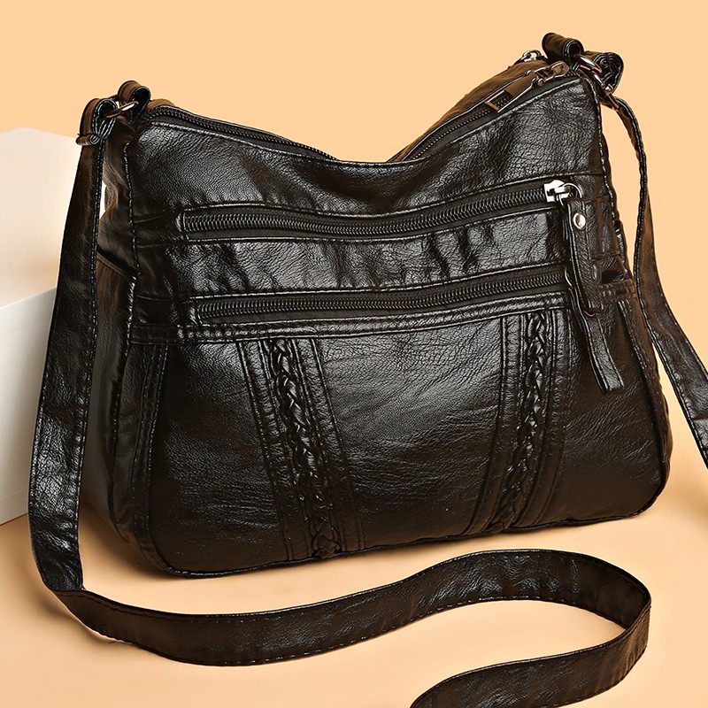 中年女包妈妈包斜挎包2025新款百搭多口袋大容量水洗皮老人单肩包,淘宝优惠券,粉丝福利购,淘宝优惠卷