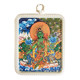 Juyuanzhai Tokka Tíbet Regong pintado a mano Pigmento Tibetano Portable Thangka Verde Tara Colgante