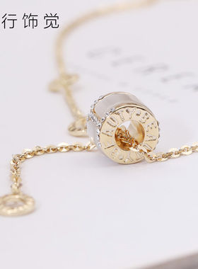 小蛮腰镶钻仿猫眼石日韩风项链