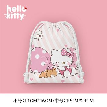 Sanrio Drawstring Pocket Cartoon Small Bag Student Storage Bag Cosmetic Bag Portable Toiletries Bag Canvas Bag