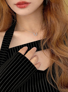 小众精致锆石幸运马蹄项链女新款时尚气质百搭高级感颈链锁骨链女