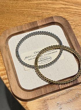 欧美气质高级感圆珠钛钢手镯女不掉色小众设计感轻奢时尚手镯手饰