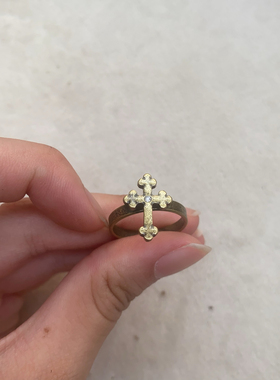 复古做旧十字架戒指个性简约酷酷款s59（现货）
