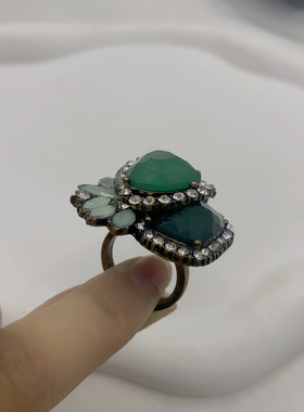 个性复古时尚满钻小米珠戒指潮流S33