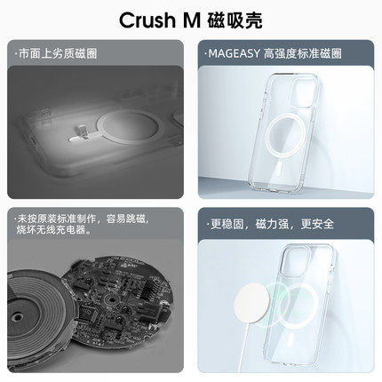 SwitchEasy鱼骨牌适用苹果15promax晶透明crush系列手机壳iphone15防摔保护套磁吸保护壳全包轻薄可挂绳潮 - 图2