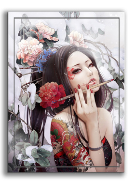 简约现代风美女模特写真装饰贴纸