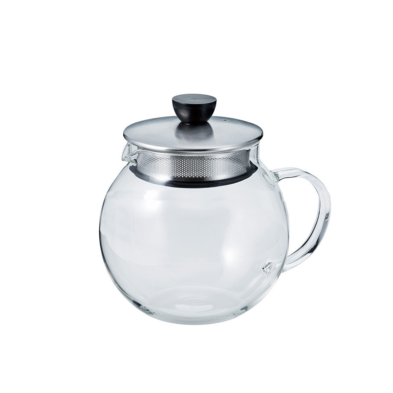 【旗舰店】HARIO丸形透明带过滤网耐热玻璃过滤泡茶壶带茶壶盖JPS - 图1