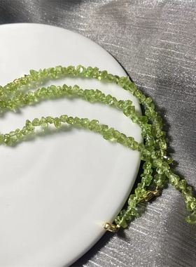 女款橄榄石手链碎石手串清新礼物