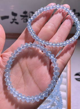 蓝托帕刻面手链秀气百搭礼物女