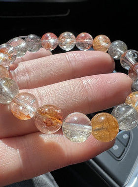 天然彩闪灵钻手链金鱼胶花