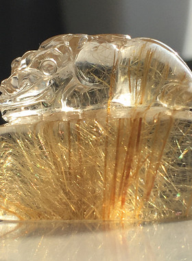 金发晶貔貅挂件水晶吊坠