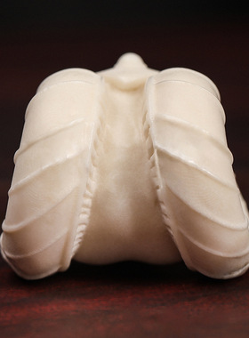 鹿角雕刻根付羊头横孔三通手把件吊坠金刚菩提手串生肖羊文玩