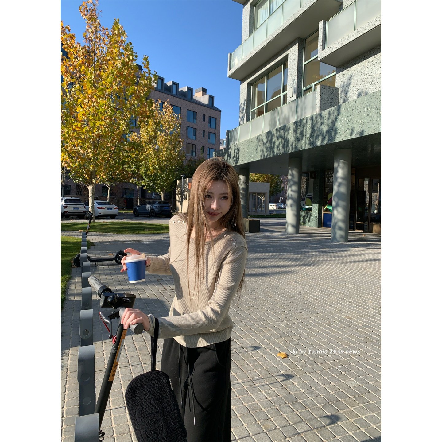 ski by Tannin赤兔luo肤感14针绵羊毛肌理休闲坑条纽扣针织衫女秋,淘宝优惠券,粉丝福利购,淘宝优惠卷