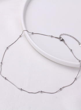 不掉色项链钛钢男女百搭锁骨链