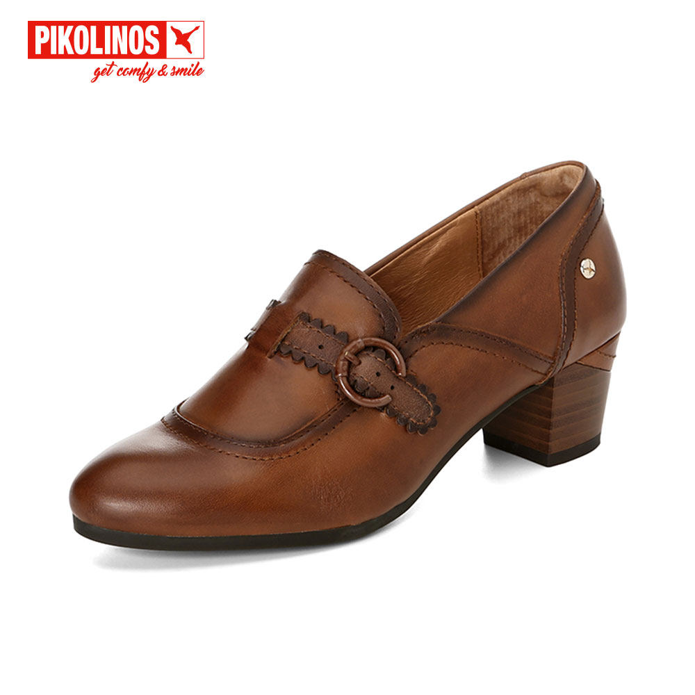Pikolinos派高雁秋季擦色牛皮中口粗跟套脚通勤乐福鞋PL240720,淘宝优惠券,粉丝福利购,淘宝优惠卷