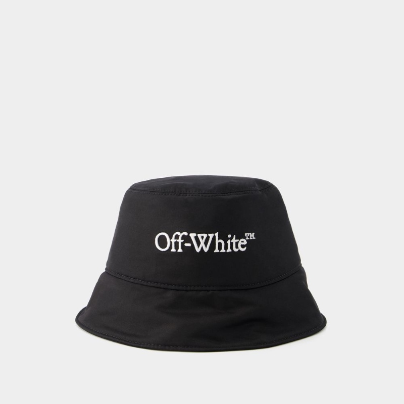 OFF WHITE Logo Bucket棉质渔夫帽-图0