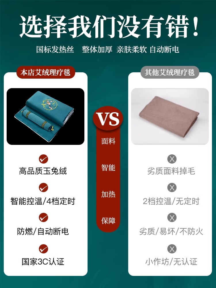 电热毯艾灸热敷包加热艾草艾绒褥子理疗家用单人正品旗舰店保暖垫 - 图3