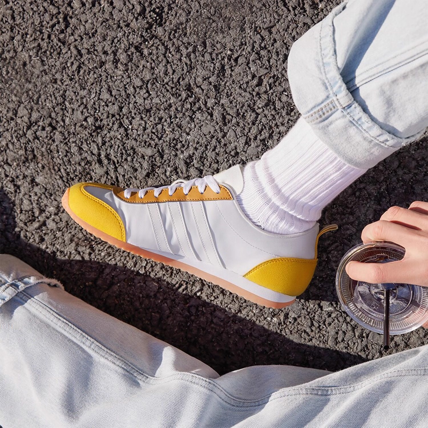 Adidas 阿迪达斯NEO VS Jog 蛋黄复古薄底轻便休闲运动鞋JP5760,淘宝优惠券,粉丝福利购,淘宝优惠卷