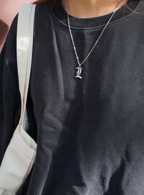 十一星球 死亡笔记L吊坠钛钢项链情侣简约轻奢小众设计感百搭潮秋