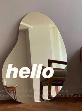 hello简约现代ins风蓝色墙贴纸服装咖啡店铺橱窗玻璃镜子墙面装饰