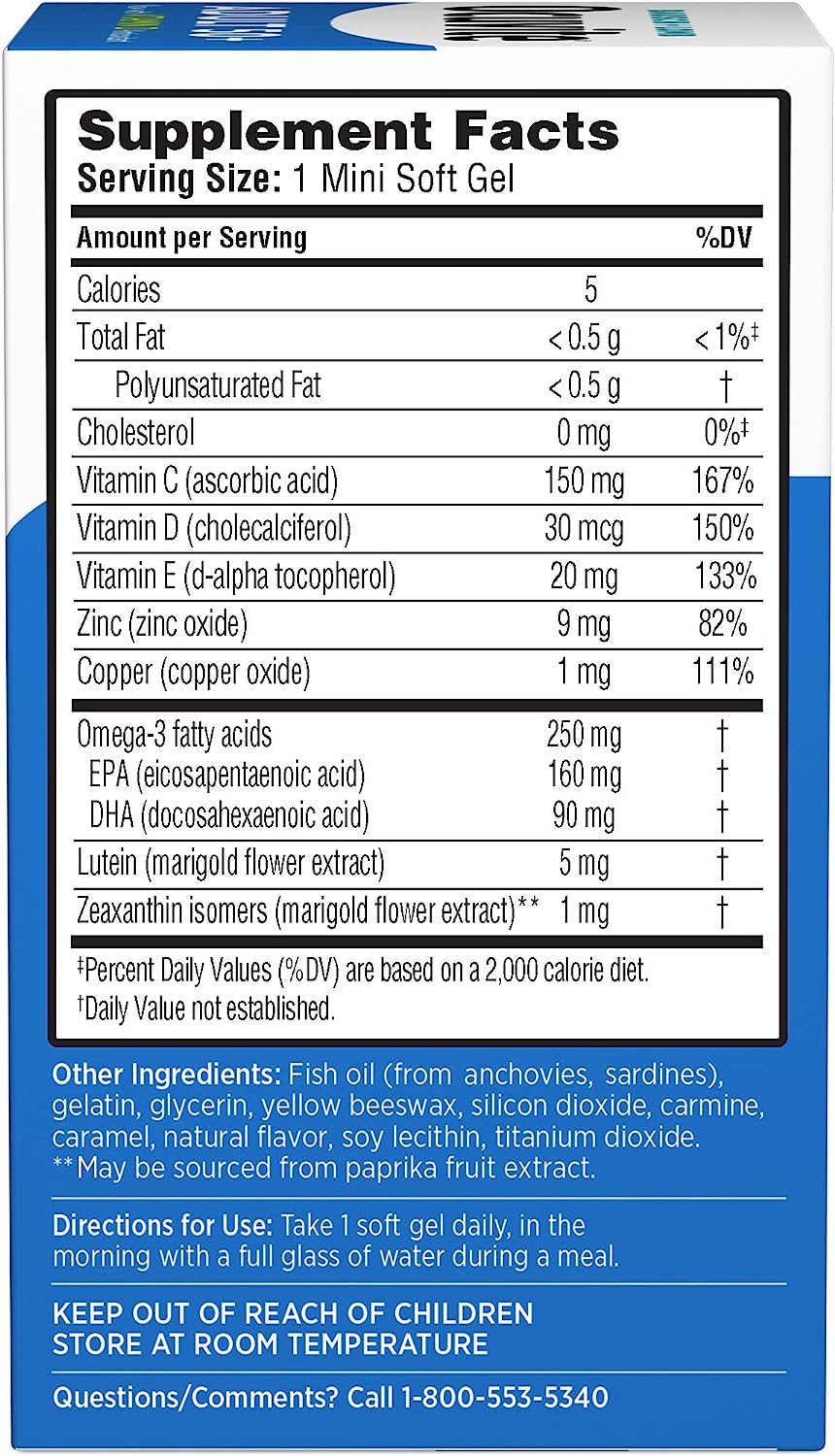 美国代购Ocuvite Eye Vitamin & Mineral Supplement, Contains Z - 图0