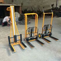 Manual hydraulic pile high handling car loading unloading small forklift lift mobile trolley small light dual-use cart