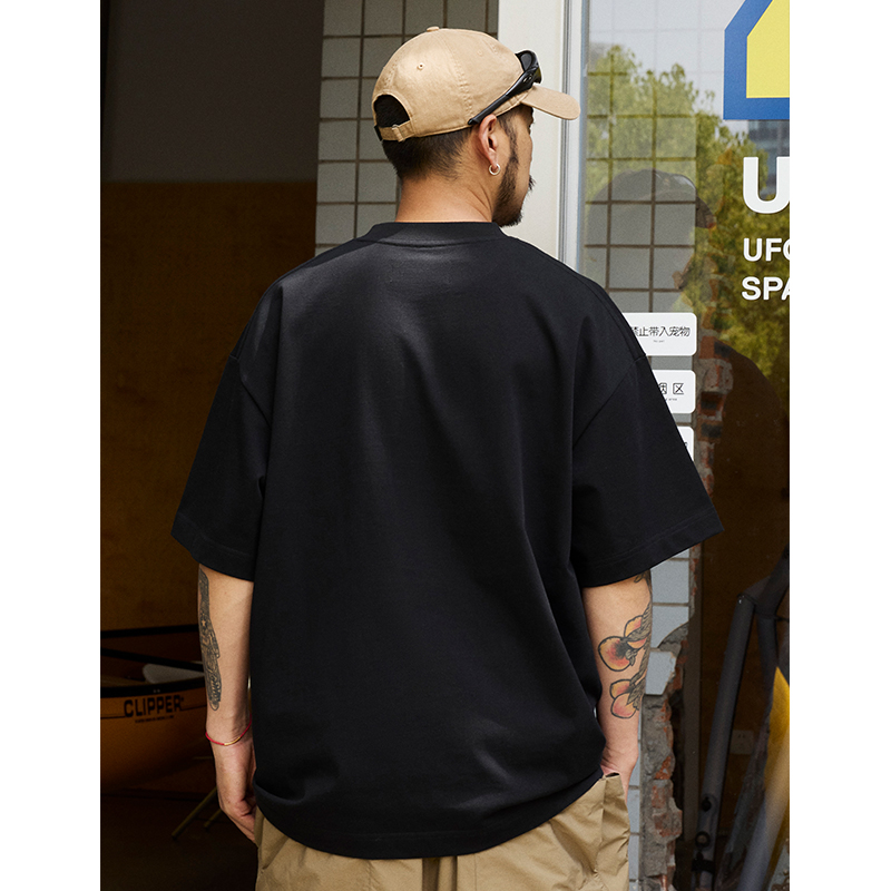 Quentin Marx夏季新品日系男士重磅短袖T恤休闲户外潮牌情侣大码 - 图0