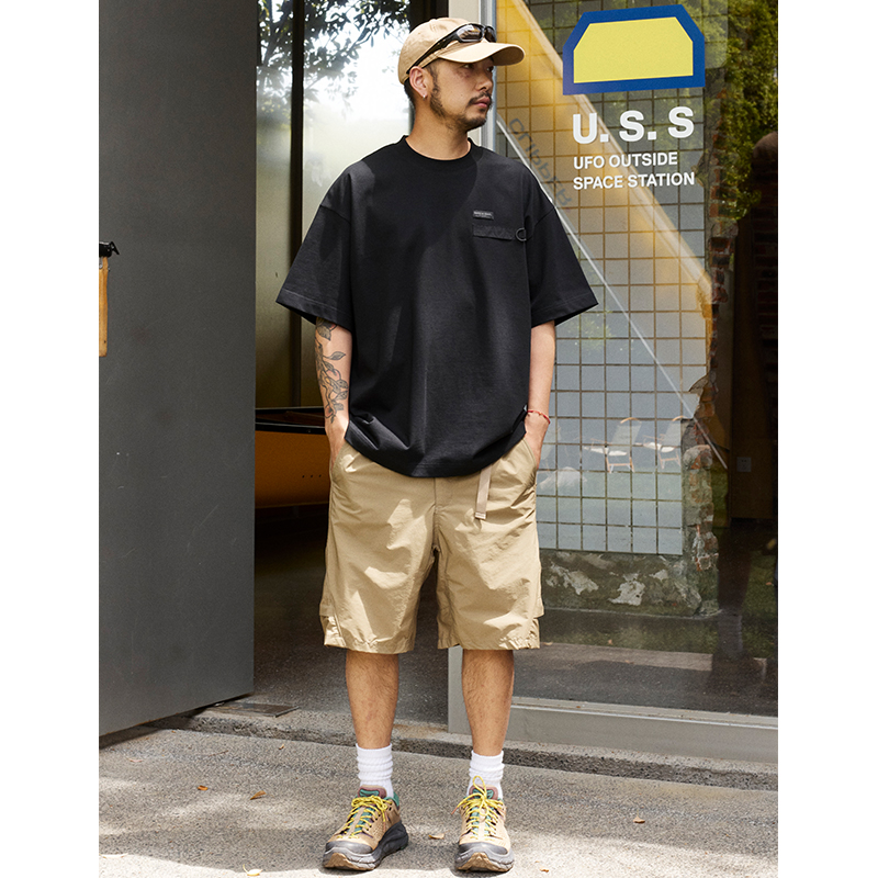 Quentin Marx夏季新品日系男士重磅短袖T恤休闲户外潮牌情侣大码 - 图1