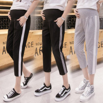 Pregnant woman Seven Pants Summer Thin pregnant woman pants Spring and autumn outside wearing a small subtaller underpants summer fit 80% casual pants