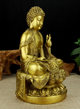 纯铜佛像三宝佛药师佛阿弥陀佛