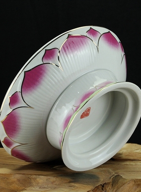 陶瓷供盘高脚果碟莲花果盘贡碟