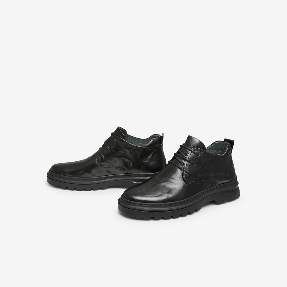 Tata他她2024冬商场同款时尚简约百搭休闲靴加绒男鞋新款MDH07DD3