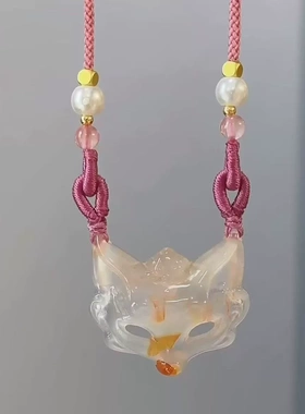 小红书爆款守护狐狸面具青绿