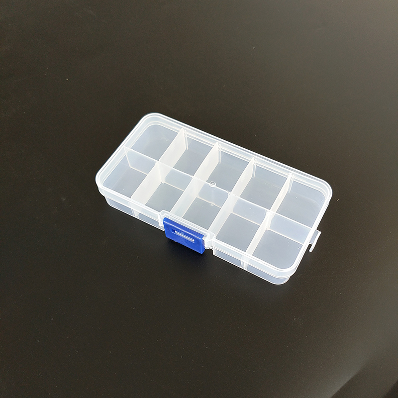 小号10格透明塑料可拆卸耳钉盒饰品盒收纳盒包装耳环盒-图0
