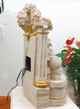 创意天使流水喷泉客厅装饰摆件