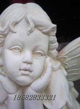 欧式家居饰品装饰摆件庭园花园鱼池摆设坐姿托腮沉思花仙子天使