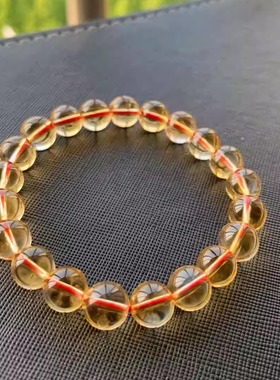 东海水晶天然黄水晶手链一物一图